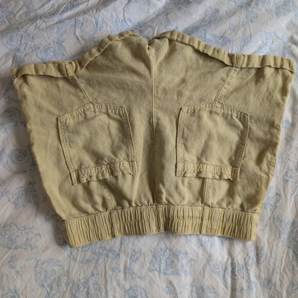 Light yellow linen/lyocell blend shorts - Picture 3 of 6